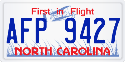 NC license plate AFP9427