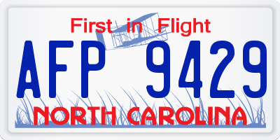 NC license plate AFP9429