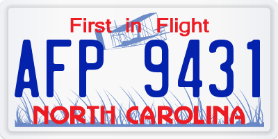 NC license plate AFP9431