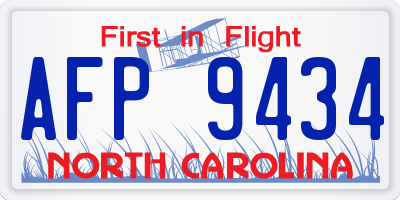 NC license plate AFP9434