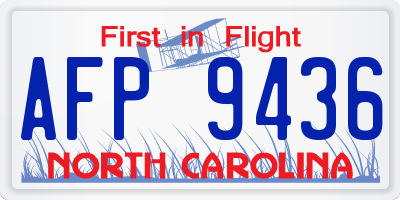 NC license plate AFP9436