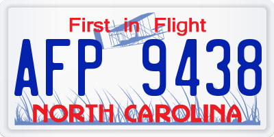 NC license plate AFP9438