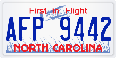 NC license plate AFP9442