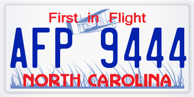 NC license plate AFP9444