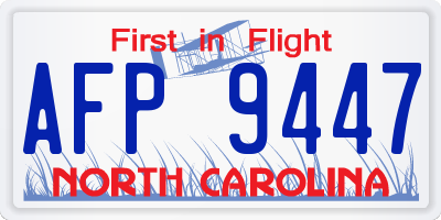 NC license plate AFP9447