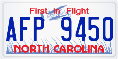 NC license plate AFP9450