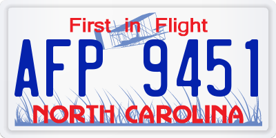 NC license plate AFP9451