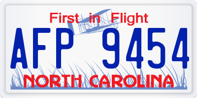 NC license plate AFP9454