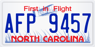 NC license plate AFP9457