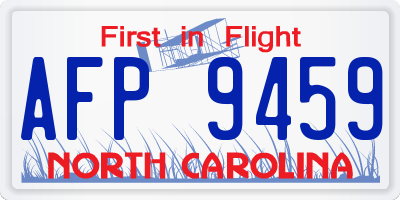 NC license plate AFP9459