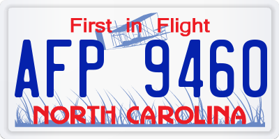 NC license plate AFP9460