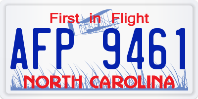 NC license plate AFP9461