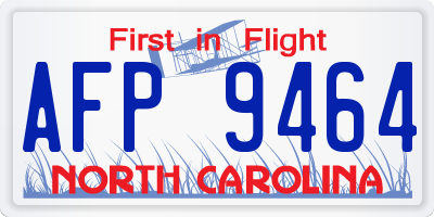 NC license plate AFP9464