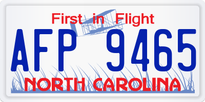 NC license plate AFP9465