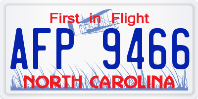 NC license plate AFP9466
