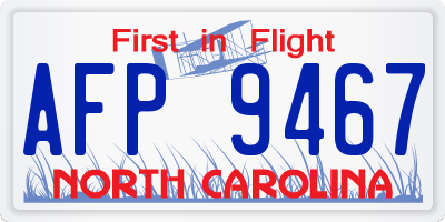 NC license plate AFP9467