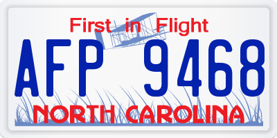 NC license plate AFP9468