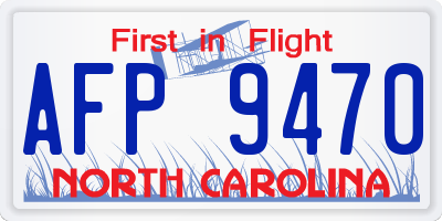 NC license plate AFP9470