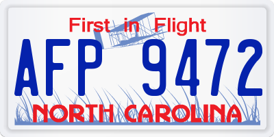 NC license plate AFP9472