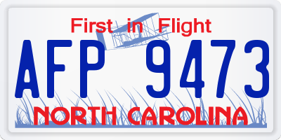 NC license plate AFP9473