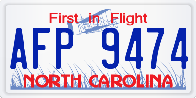 NC license plate AFP9474