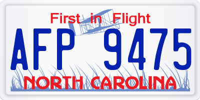NC license plate AFP9475