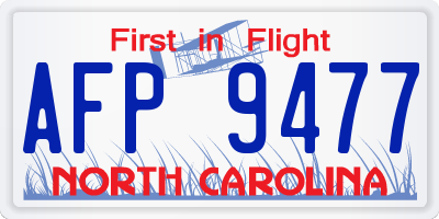 NC license plate AFP9477