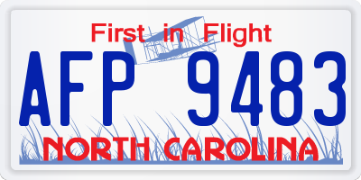 NC license plate AFP9483