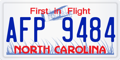 NC license plate AFP9484