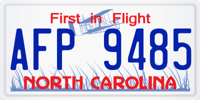 NC license plate AFP9485