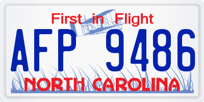 NC license plate AFP9486