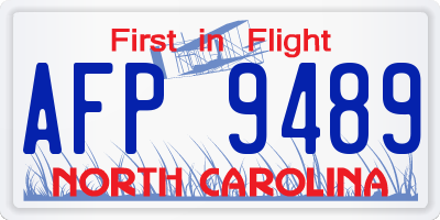 NC license plate AFP9489