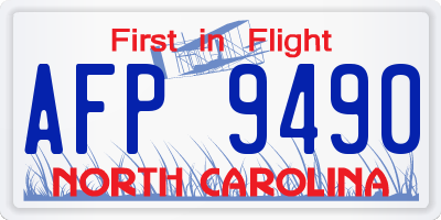 NC license plate AFP9490
