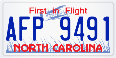 NC license plate AFP9491