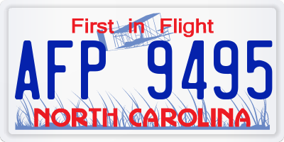 NC license plate AFP9495