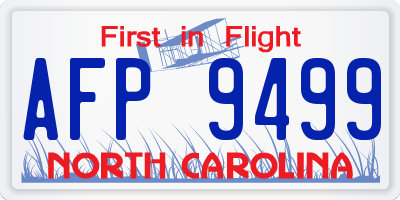 NC license plate AFP9499