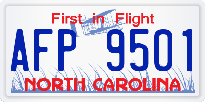NC license plate AFP9501