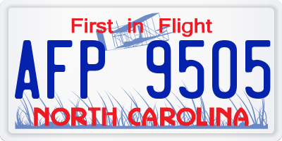 NC license plate AFP9505