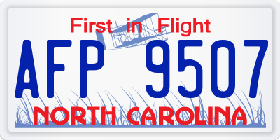NC license plate AFP9507
