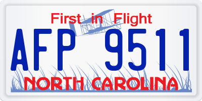 NC license plate AFP9511