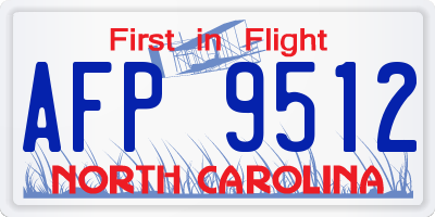 NC license plate AFP9512