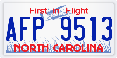 NC license plate AFP9513
