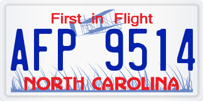 NC license plate AFP9514