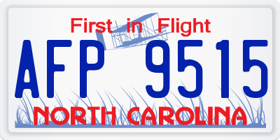 NC license plate AFP9515