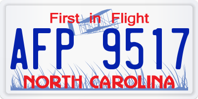 NC license plate AFP9517