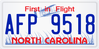 NC license plate AFP9518