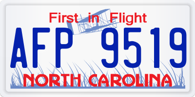 NC license plate AFP9519