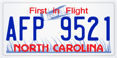 NC license plate AFP9521