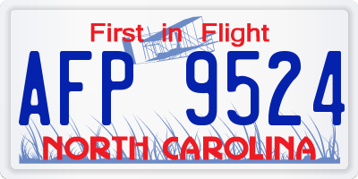 NC license plate AFP9524