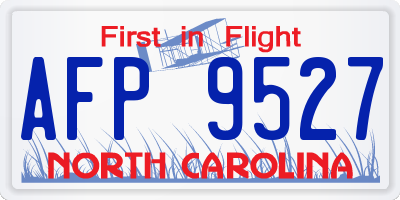 NC license plate AFP9527